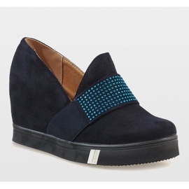 Marineblaue Pumps am Keil T1715-2 1