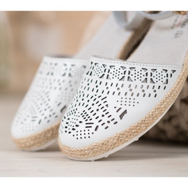 VINCEZA Ballerinas aus Leder mit Reißverschluss weiß 1