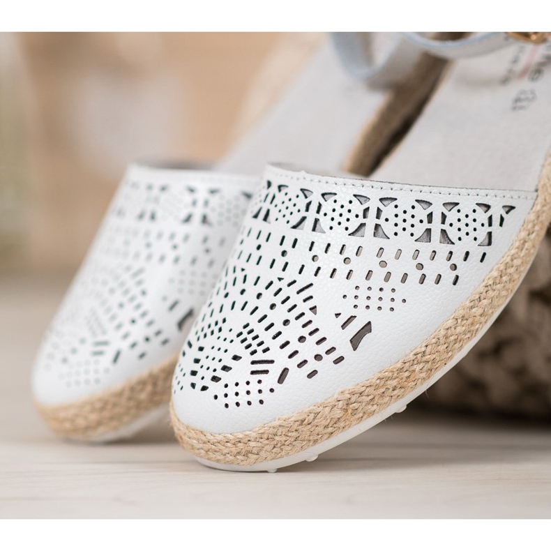 VINCEZA Ballerinas aus Leder mit Reißverschluss weiß 1