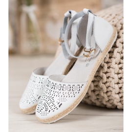 VINCEZA Ballerinas aus Leder mit Reißverschluss weiß 2