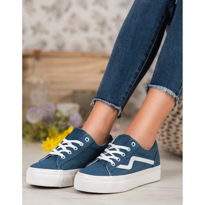 Kylie Modische Denim-Sneakers blau 1