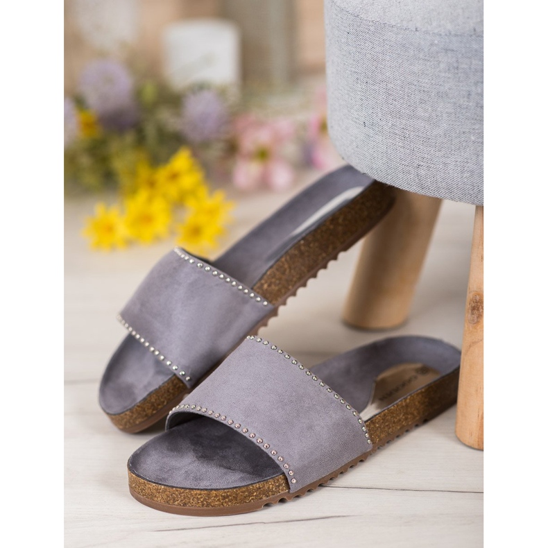 Goodin Wildleder Hausschuhe grau 1