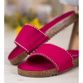 Goodin Wildleder Hausschuhe rosa 1