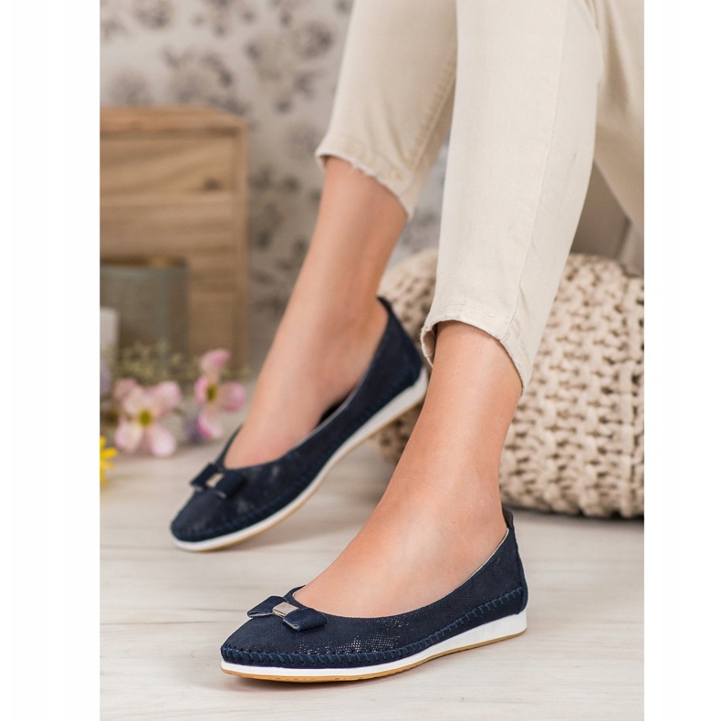 Ballerinas mit Schleife VINCEZA navy blau 1