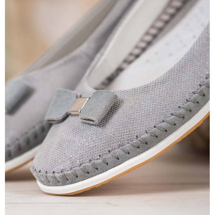 Ballerinas mit Schleife VINCEZA grau 2