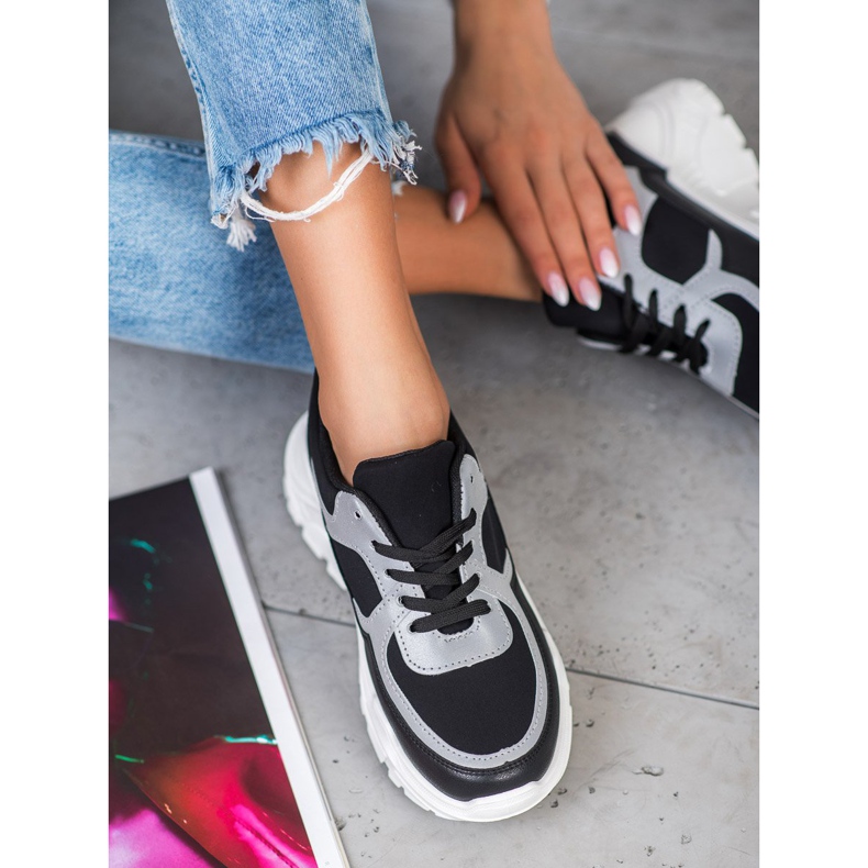 SHELOVET Stylische Sneaker weiß schwarz 1