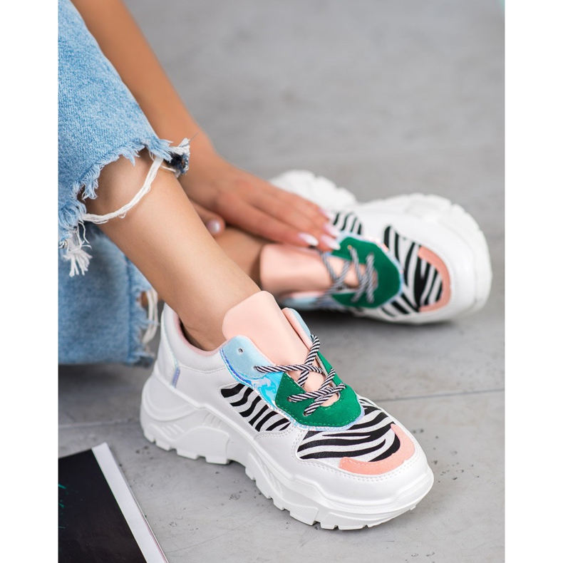 SHELOVET Mode-Turnschuhe weiß mehrfarbig 2