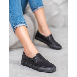 SHELOVET Slip-on-Sneaker mit Glitzer schwarz 1
