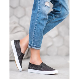 SHELOVET Slip-On-Sneaker mit Glitzer schwarz 1