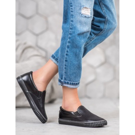 Schwarze Slip-On-Sneakers 1