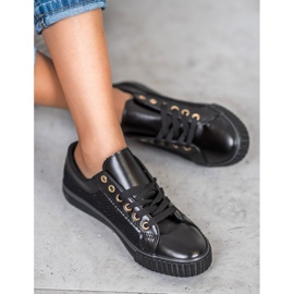 Muto Schwarze Turnschuhe mit Mesh 2