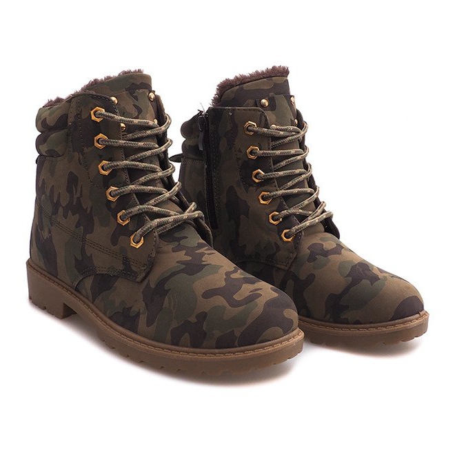 Isolierte Holzstiefel Camo BED08 Grün 2