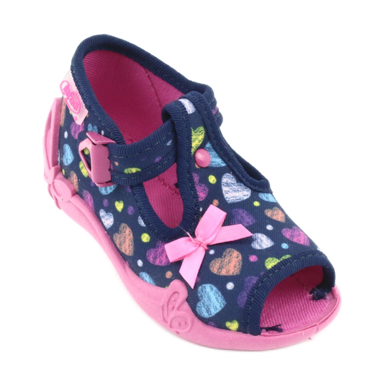 Befado Kinderschuhe 213P118 navy blau rosa mehrfarbig 2