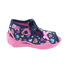 Befado Kinderschuhe 213P118 navy blau rosa mehrfarbig 1