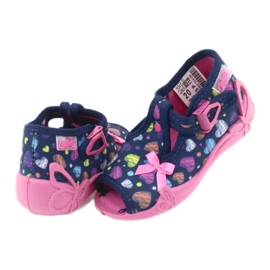Befado Kinderschuhe 213P118 marineblau blau orange rosa gelb 4