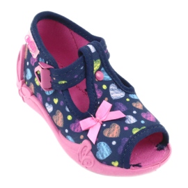 Befado Kinderschuhe 213P118 marineblau blau orange rosa gelb 1