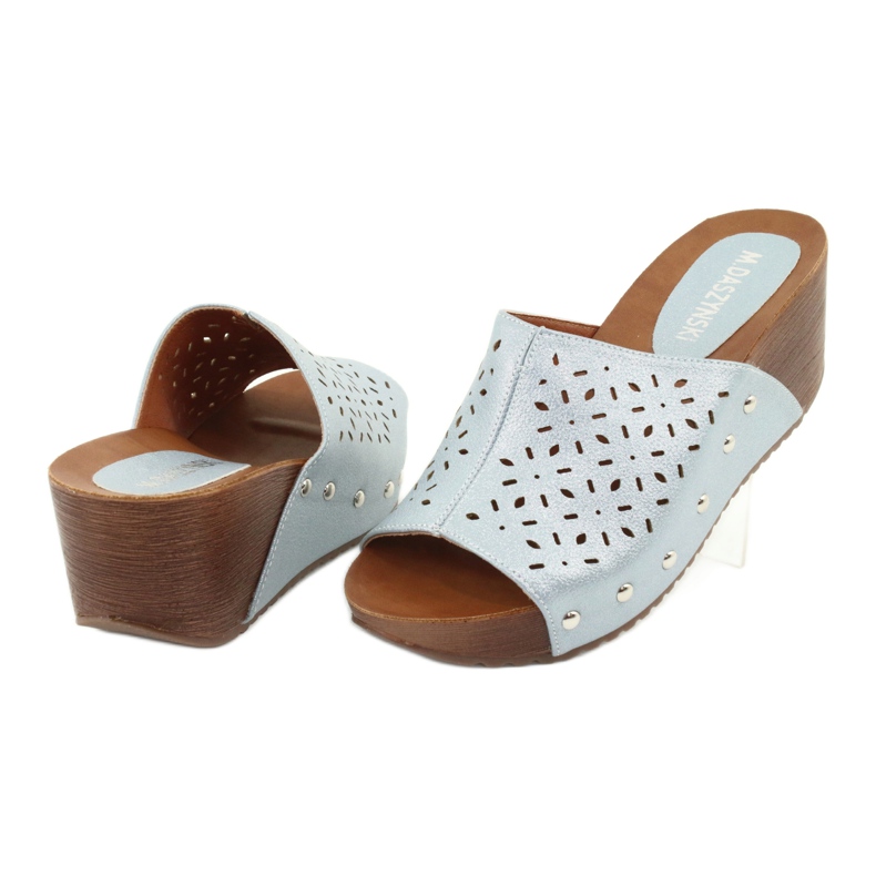 M.Daszyński Damen Keilschuhe Daszyński SA144-8 blau 4