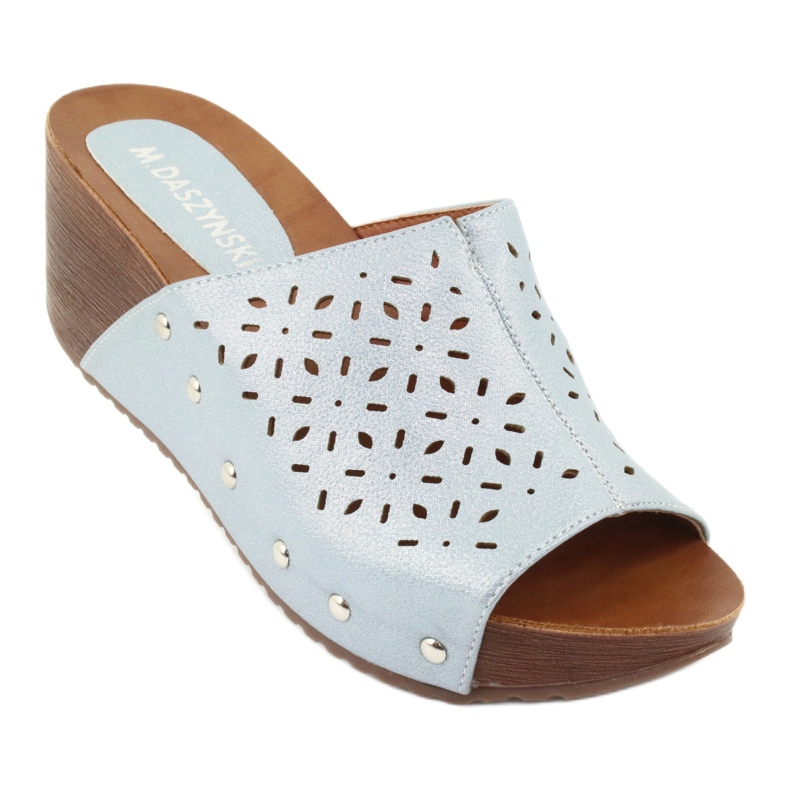 M.Daszyński Damen Keilschuhe Daszyński SA144-8 blau 1