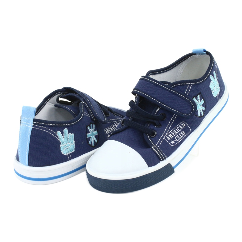 American Club TEN10 Sneakers mit Klettverschluss marineblau blau 4