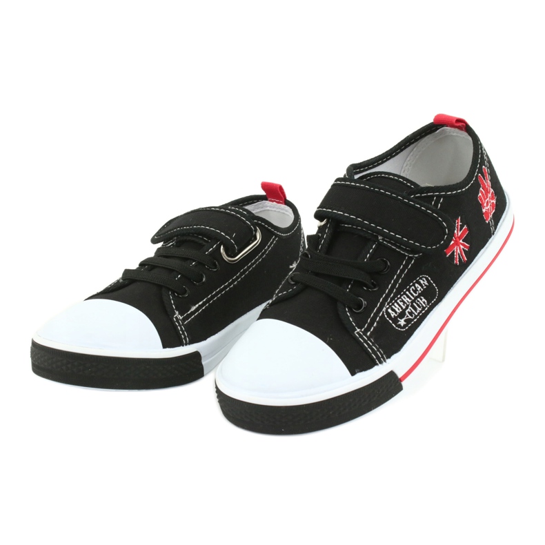 American Club TEN10 Sneakers mit Klettverschluss schwarz rot 3