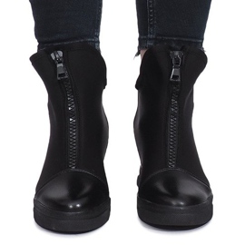 Schwarze Wildlederturnschuhe Nathalie 1