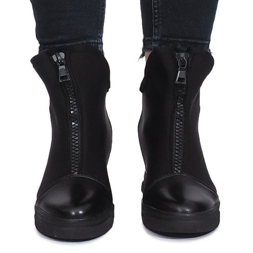 Schwarze Wildlederturnschuhe Nathalie 1