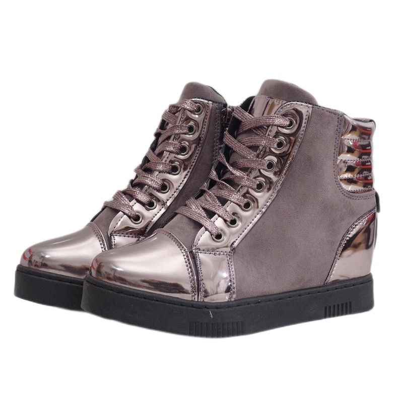 Grau lackierte Wildleder Sneakers TL-57 1