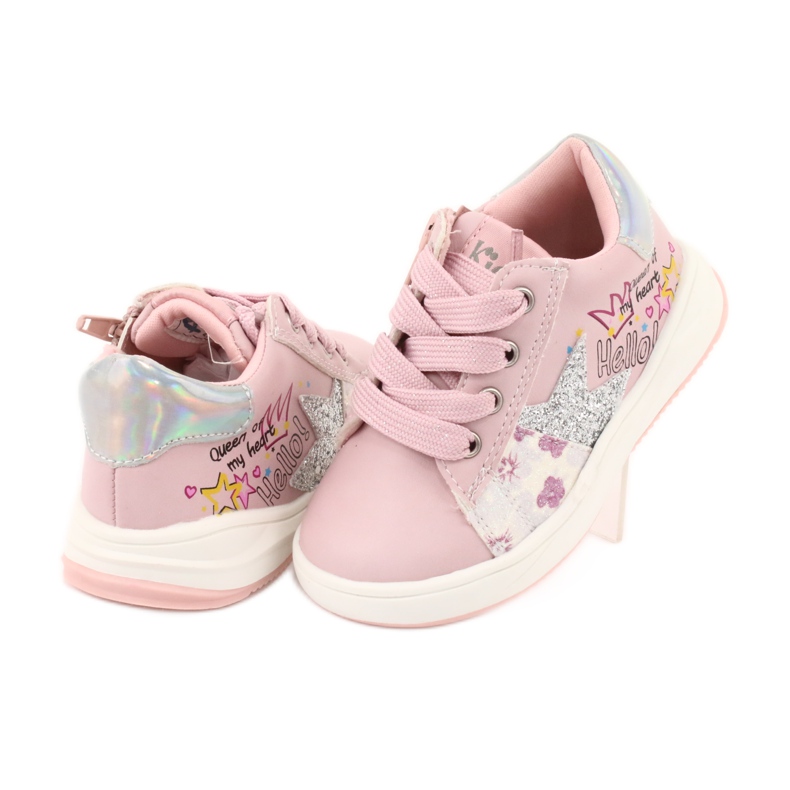 American Club GC15 Star Sportschuhe für Mädchen rosa grau 4