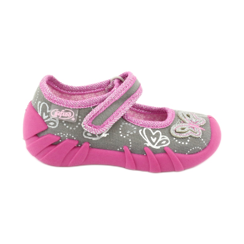 Befado Kinderschuhe 109P178 grau rosa 1