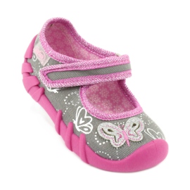 Befado Kinderschuhe 109P178 grau rosa 2