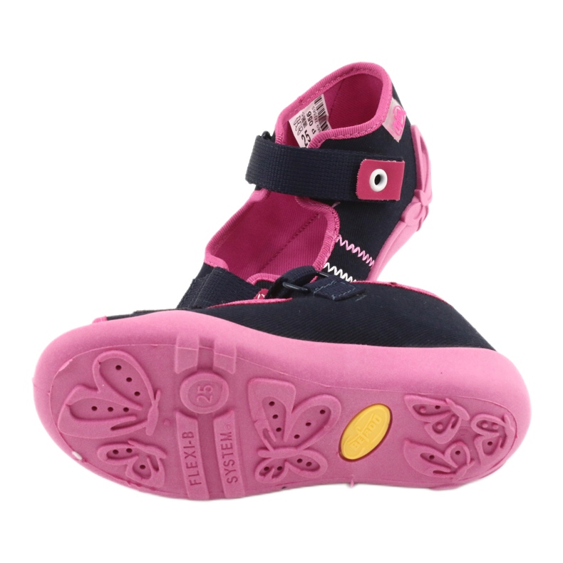 Mädchen Hausschuhe Rüben Befado 242p056 marineblau rosa 5