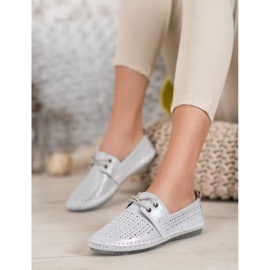VINCEZA Sneakers aus Leder grau 2