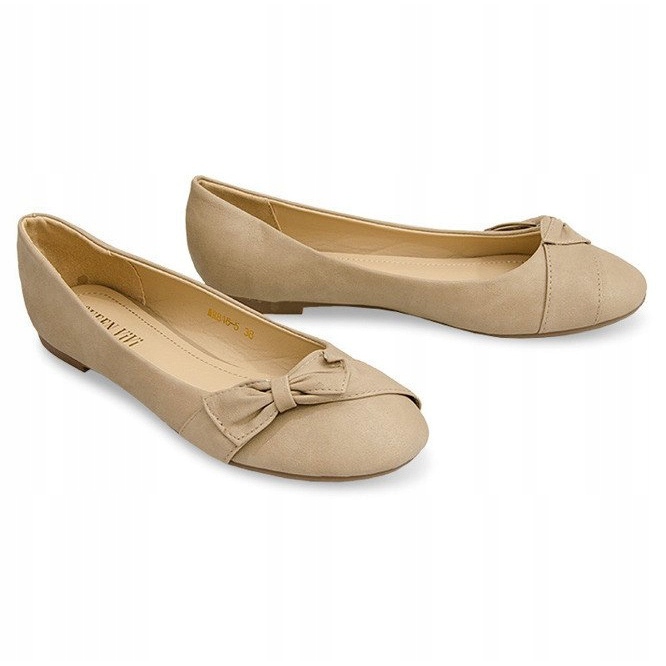 Ballerinas mit Schleife 816 Taupe mehrfarbig 1