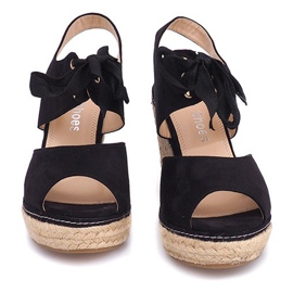 Keilsandalen Espadrilles B2909 Schwarz 1