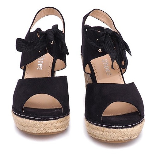Keilsandalen Espadrilles B2909 Schwarz 1