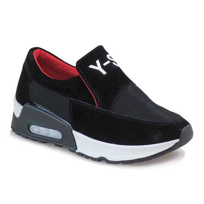 Schwarze Sportschuhe mit zartem A-13 Keilabsatz 1