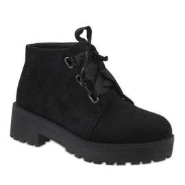 Schwarze Wildlederstiefel MB188-222 1