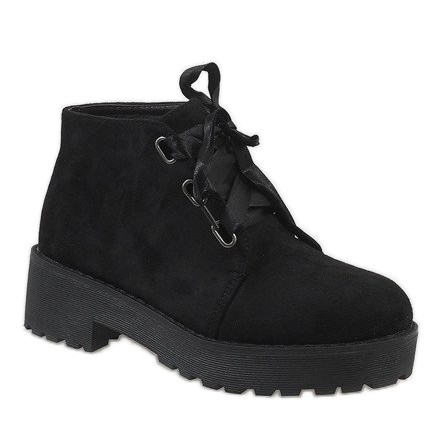 Schwarze Wildlederstiefel MB188-222 1