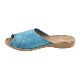 Kork Befado Damenhausschuhe 254D010 blau 2
