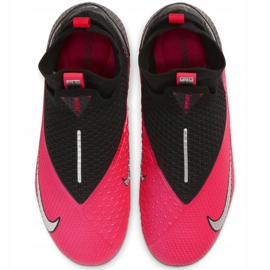 Nike Phantom Vsn 2 Elite Df FG / MG Jr CD4062-606 Fußballschuhe rot-rosa, schwarz rosa 1