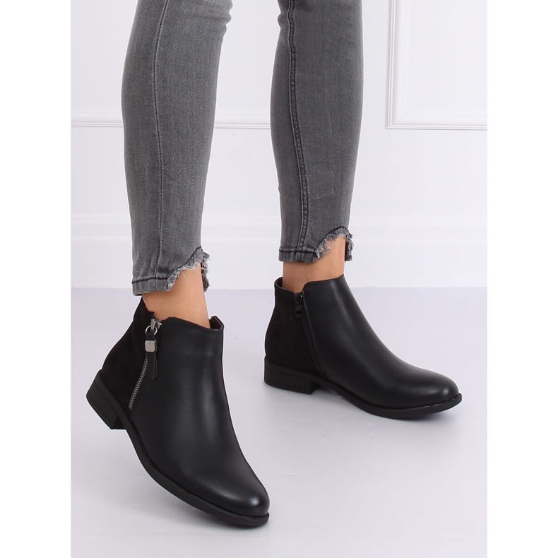 Schwarze Chelsea-Boots für Damen B0-350 Schwarz 1