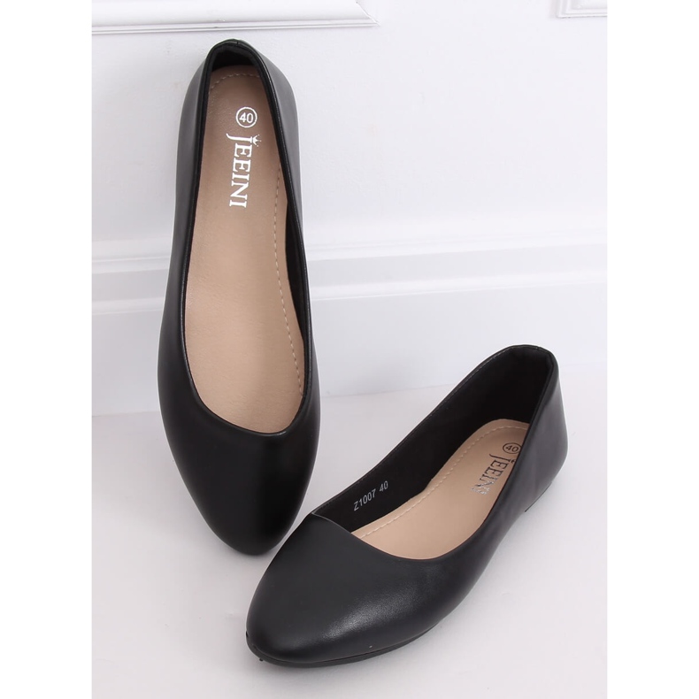 Schwarze schlichte Ballerinas Z1007 Schwarz 1