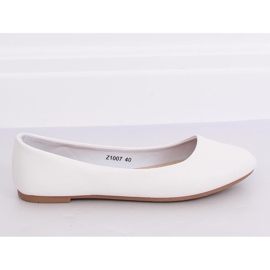 Glatte weiße Ballerinas Z1007 Weiß 2