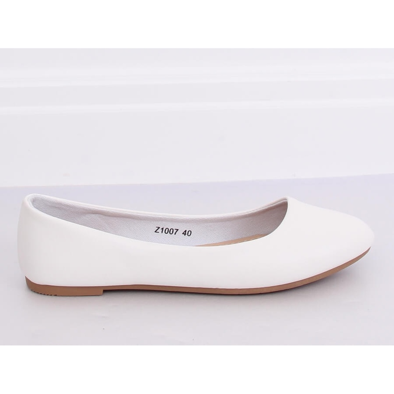 Glatte weiße Ballerinas Z1007 Weiß 2