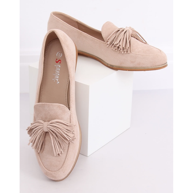 Beige Slipper für Damen mit Fransen T357P Beige 1