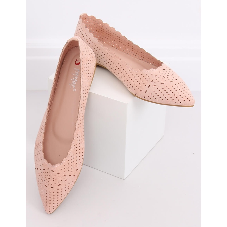 Rosa durchbrochene Ballerinas NK18P Pink 2