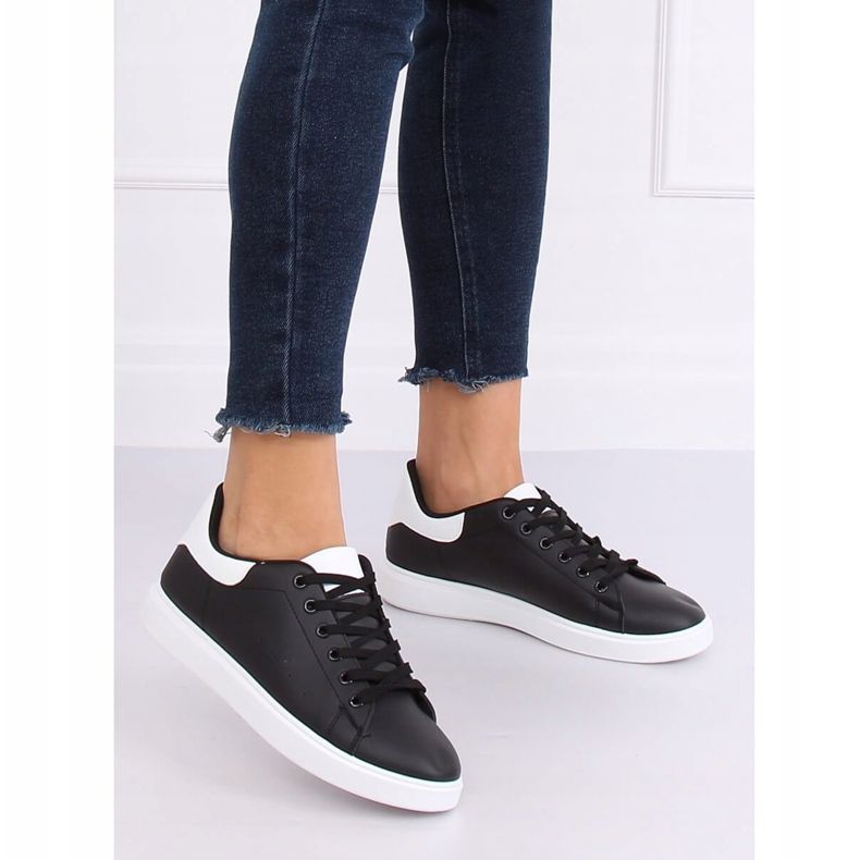 Schwarze Damen Sneaker LA85P All Black weiß 1