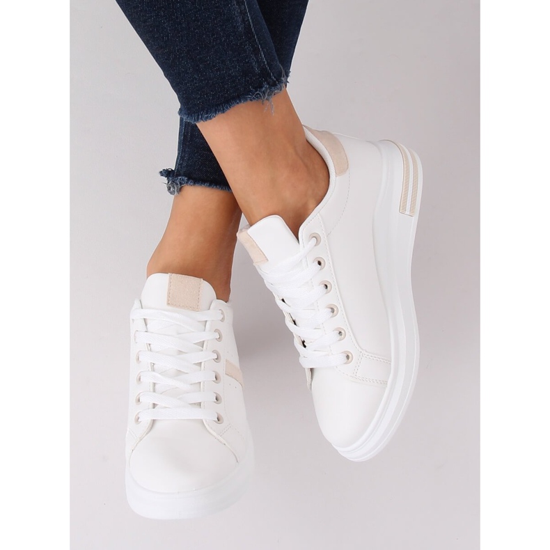 Weiße Damen Sportschuhe BL201P Beige 2