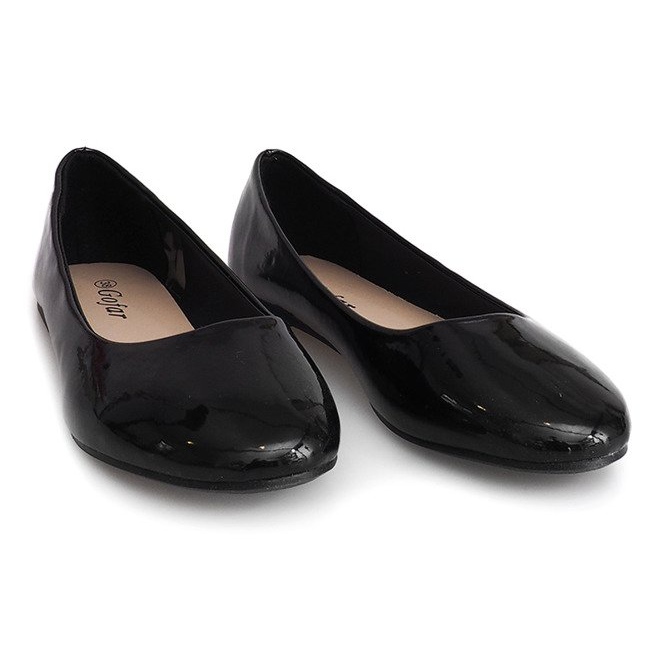 Lackierte Ballerinas ZP-47A Schwarz 1
