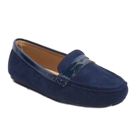 Marineblaue Mokassins mit Schnalle FM2958-3 1